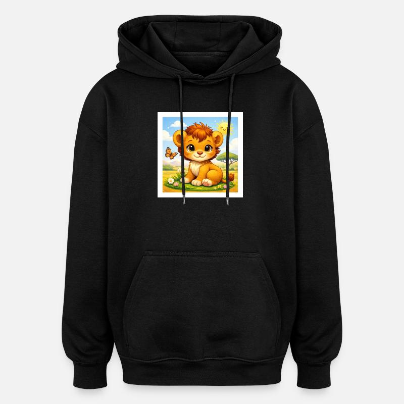Sunny le Petit Lion - Sweat à capuche oversize unisexe - noir