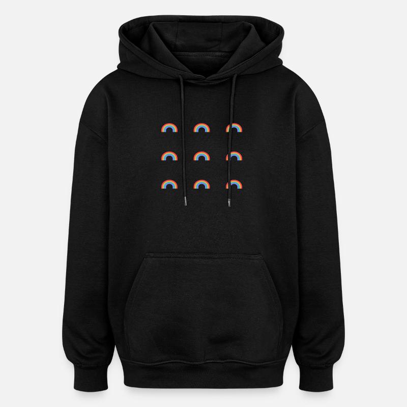 Rainbow Pattern - Oversized Unisex Hoodie - black