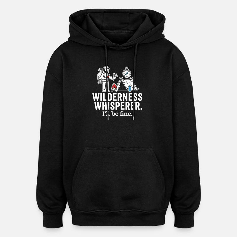 Wilderness Whisperer Camping Adventure - Oversized Unisex Hoodie - black