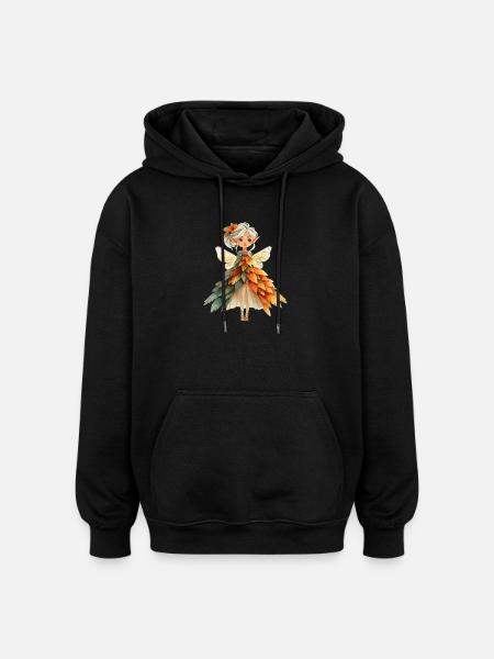 Forest Fairy Autumn Magic - Oversized Unisex Hoodie - black