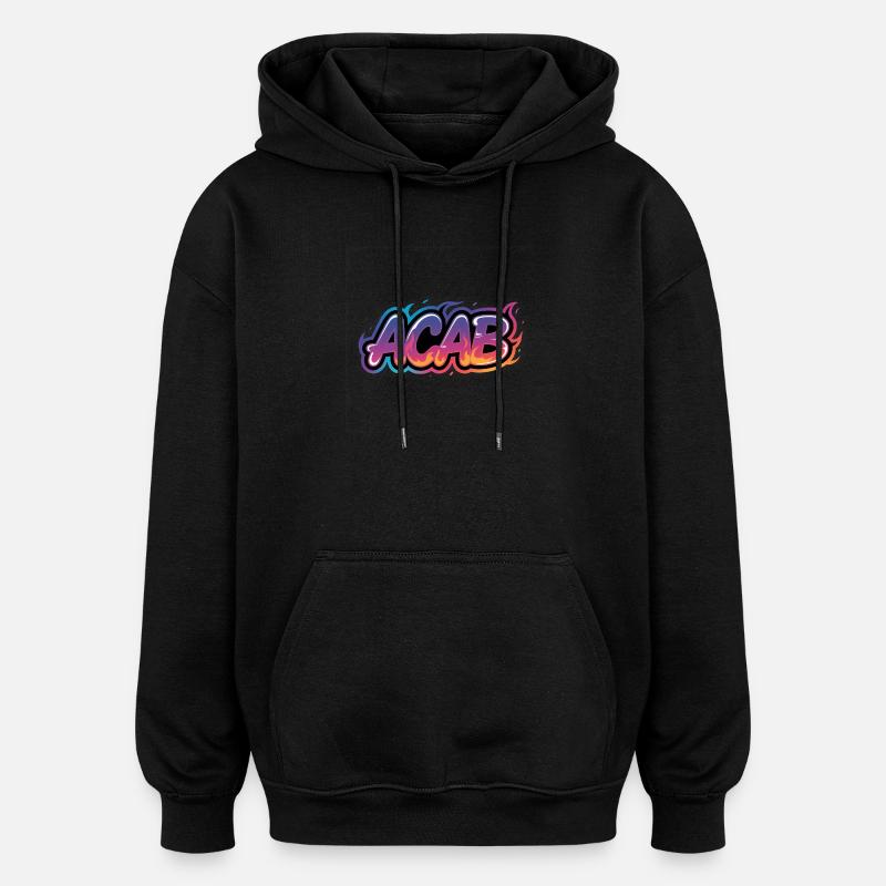 ACAB - T-shirt Anti-Cops - Sweat à capuche oversize unisexe - noir