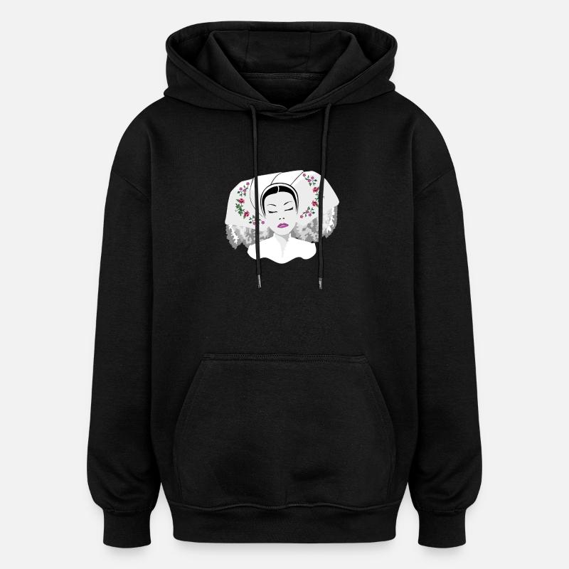 DELNJOSERBOWKA - sombre - Sweat à capuche oversize unisexe - noir