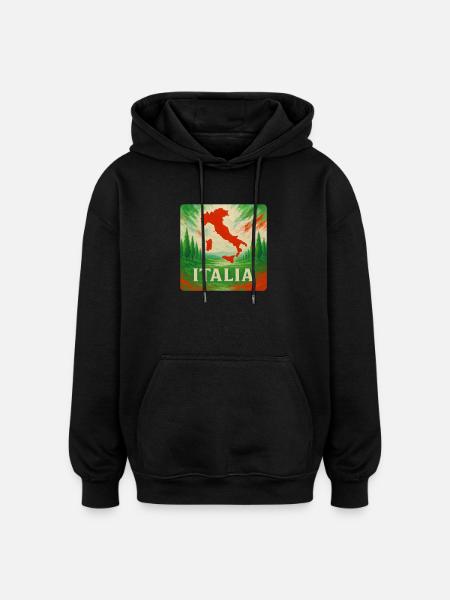 Italy Travel Design - Oversized Unisex Hoodie - black