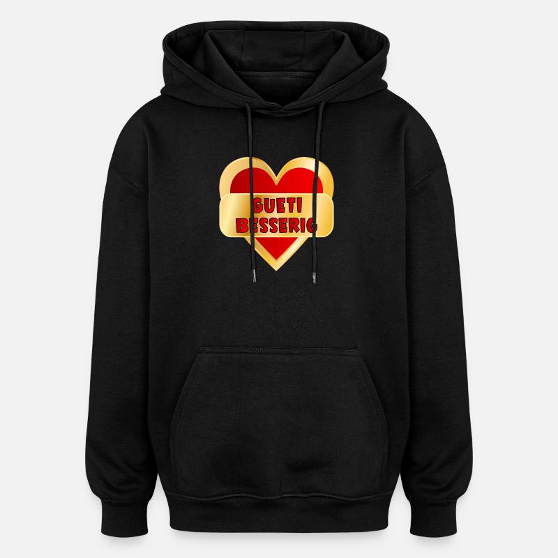 Prompt rétablissement Suisse - Sweat à capuche oversize unisexe - noir