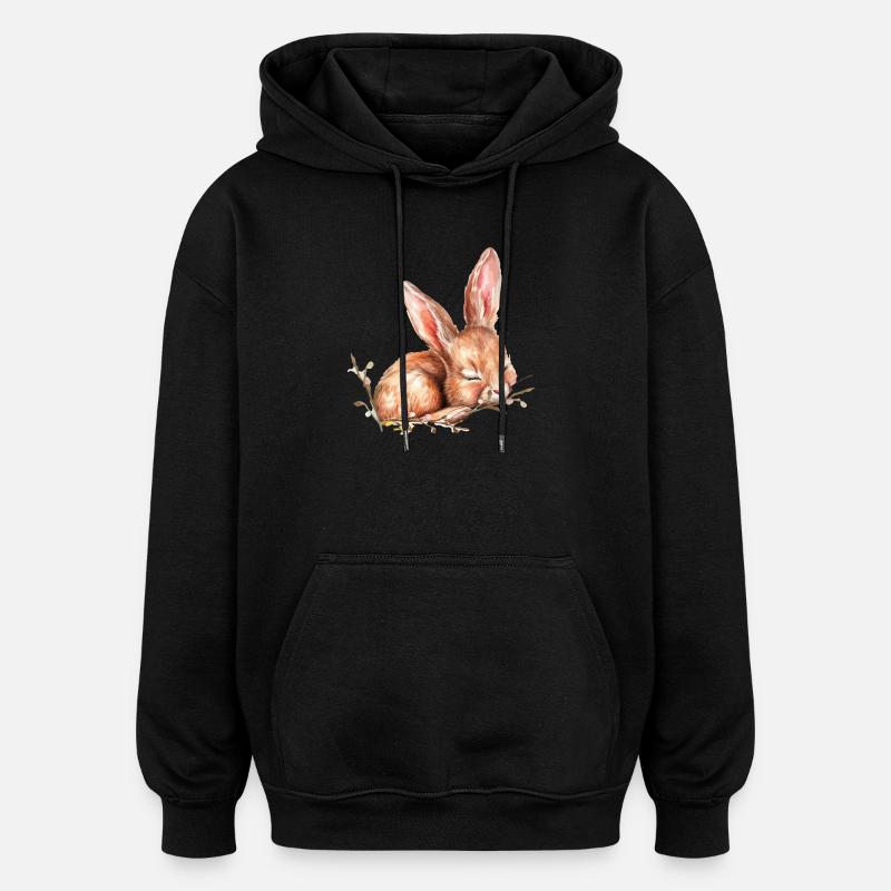 kleiner Hase  Ostern - Oversized Unisex Hoodie - Schwarz