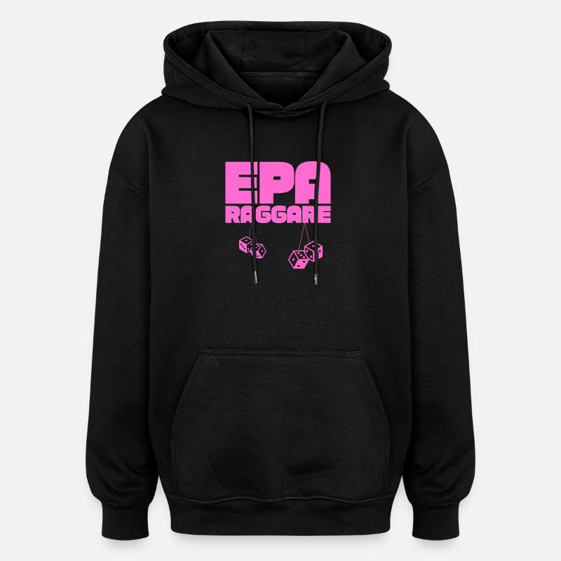 EPA Ragger – Dés Suspendus Roses - Sweat à capuche oversize unisexe - noir