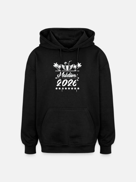 Maldives 2026 Strandtraum - Oversized Unisex Hoodie - Schwarz