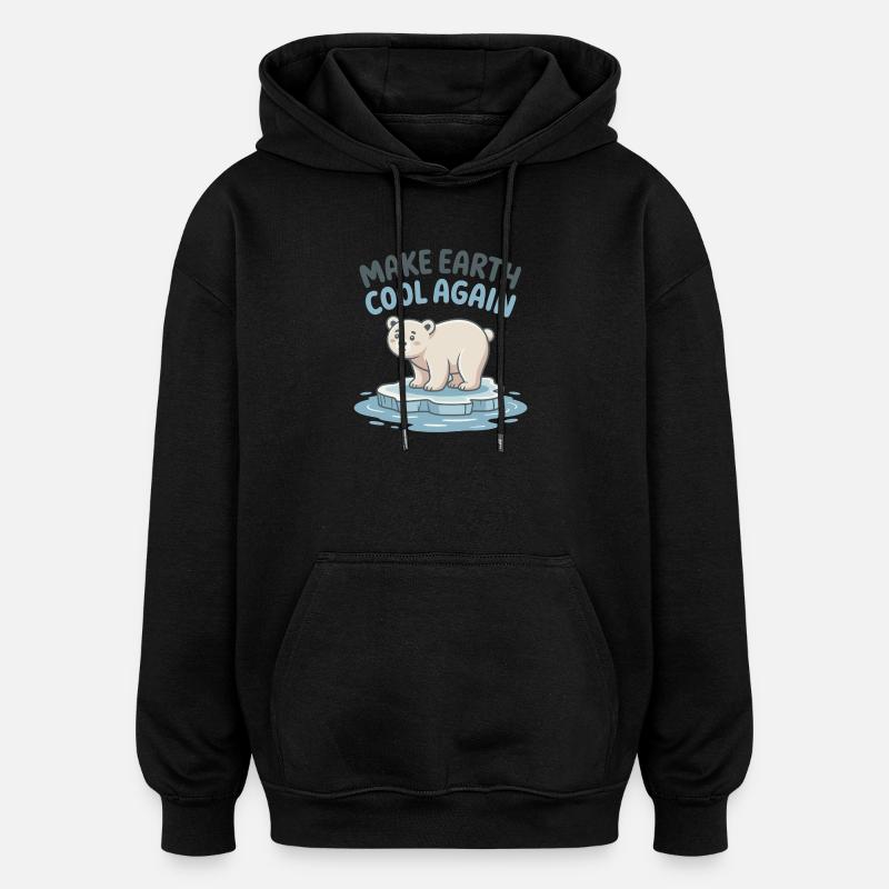 Rafraîchir la Terre à nouveau - Sweat à capuche oversize unisexe - noir