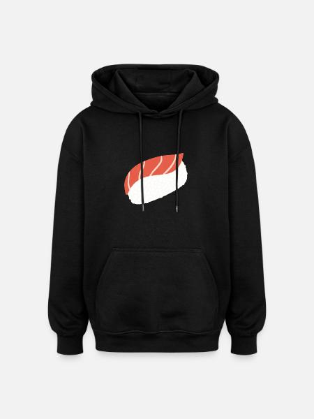 Tuna Nigiri Minimal Sushi-Kunst - Oversized Unisex Hoodie - Schwarz