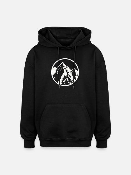 Kreis Berggipfel Berge - Oversized Unisex Hoodie - black