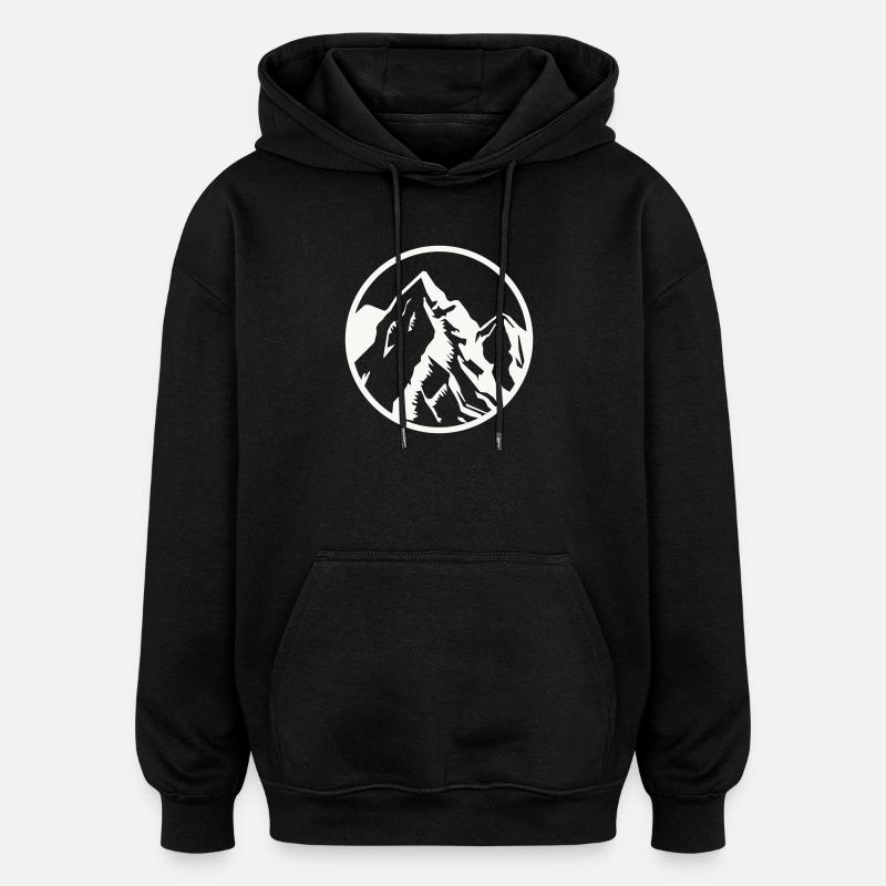 Kreis Berggipfel Berge - Sweat à capuche oversize unisexe - noir