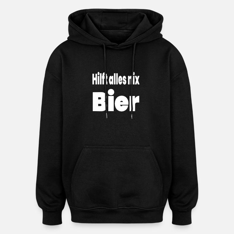 Bier - Oversized Unisex Hoodie - Schwarz