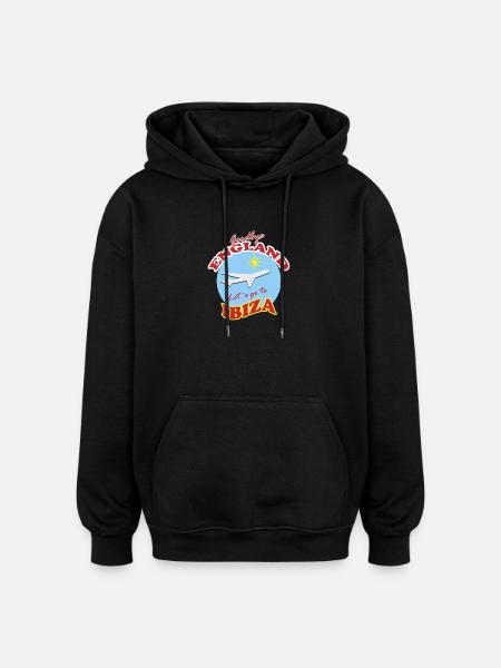 Farvel England Lad os tage til Ibiza - Oversize unisex hoodie - sort