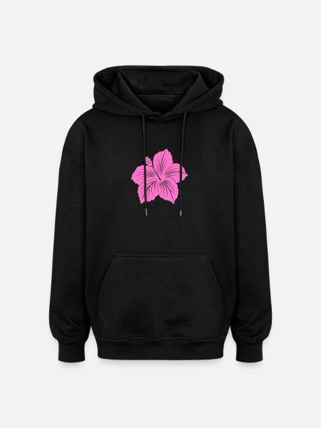 Hibiskusblüte - Oversized Unisex Hoodie - Schwarz