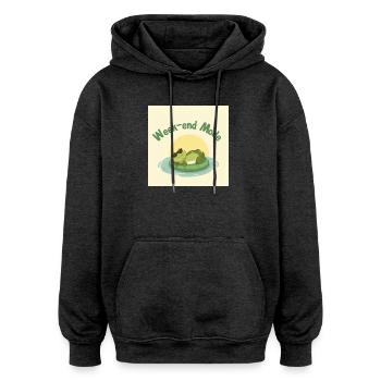 Chill Frog Fashion Weekend - Oversized Unisex Hoodie - charcoal grey - Front - Noah (186cm)