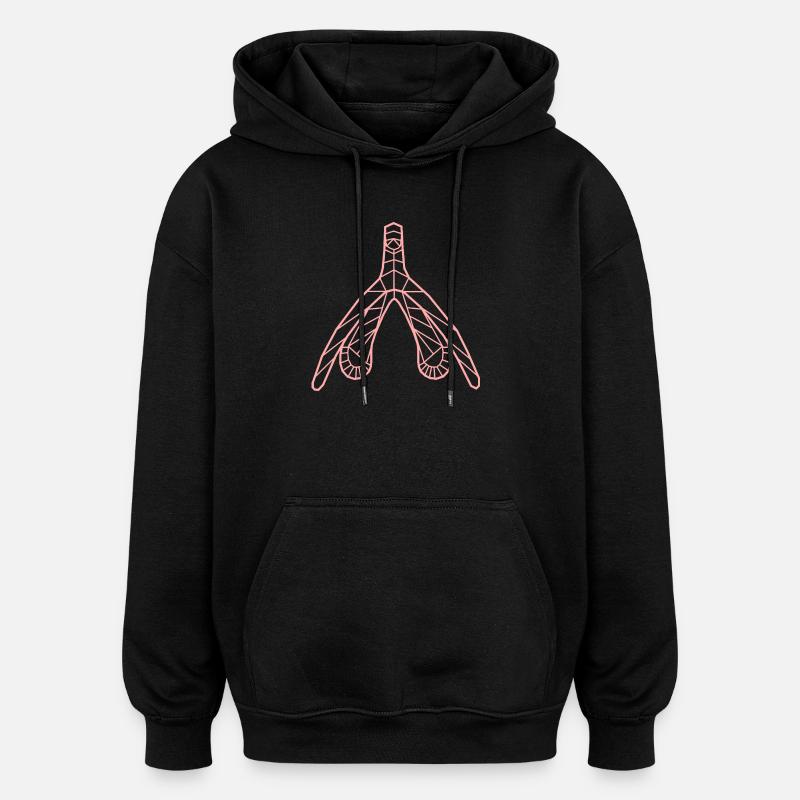 Klitoris_lachs - Sweat à capuche oversize unisexe - noir