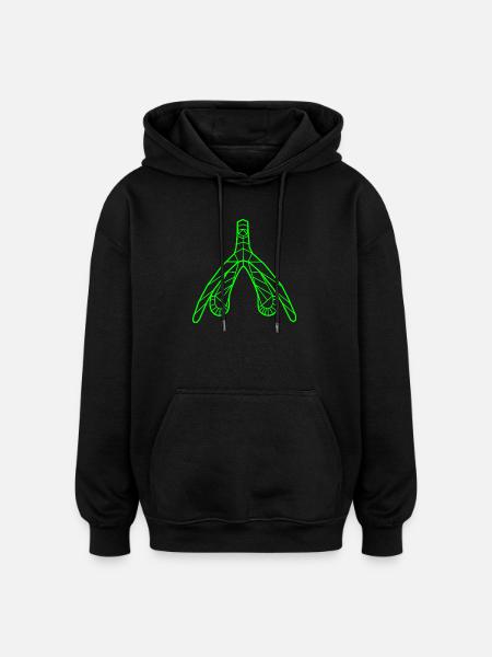 Klitoris_neongruen - Oversized Unisex Hoodie - black