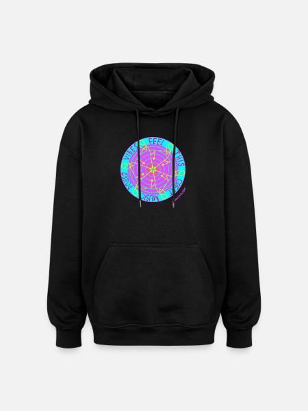 Music Vibes -Retro Vinyl Dance - Oversized Unisex Hoodie - black