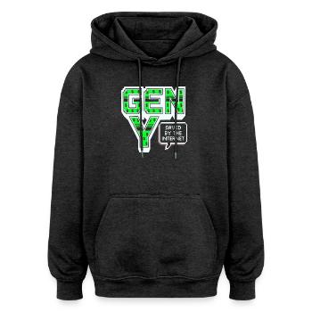 Generation Y, gen Y , Millennials Shirt, Hoodie - Oversized Unisex Hoodie - Anthrazit - Vorne - Noah (186cm)