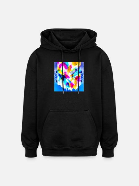 Explosion of colour in watercolour - Oversized Unisex Hoodie - black