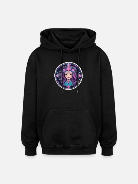 Florale Astralfrau - Oversized Unisex Hoodie - Schwarz