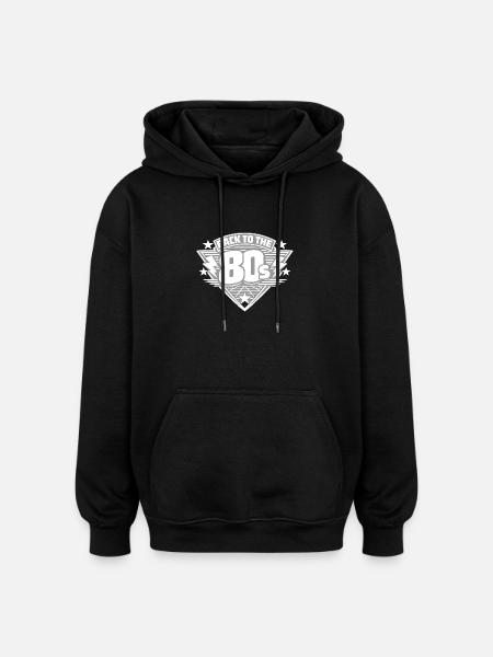 Back to the 80s Retro - Oversized Unisex Hoodie - black