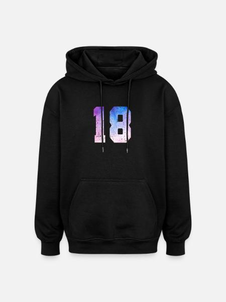 Issue 18 – 18th Birthday Gift - Oversized Unisex Hoodie - black