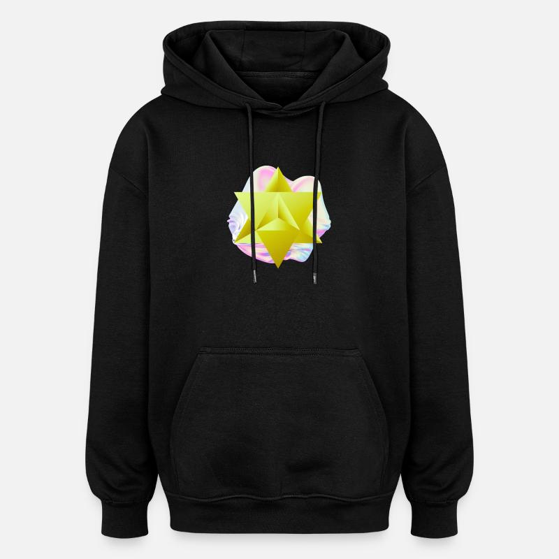 Surrealer Merkaba-Stern - Oversized Unisex Hoodie - Schwarz