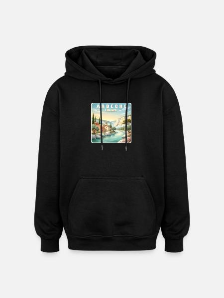 Ardeche - Oversized Unisex Hoodie - Schwarz