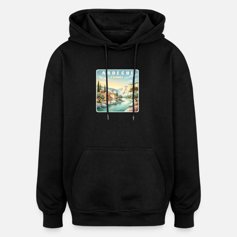 Ardeche - Oversized Unisex Hoodie - Schwarz