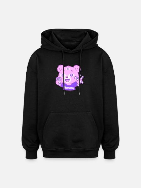 Harmoney Teddy - Oversized Unisex Hoodie - black