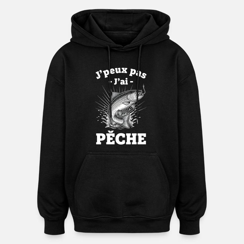 J'peux pas j'ai Pêche - Sweat à capuche oversize unisexe - noir