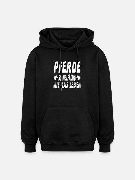 Pferde - Oversized Unisex Hoodie - Schwarz