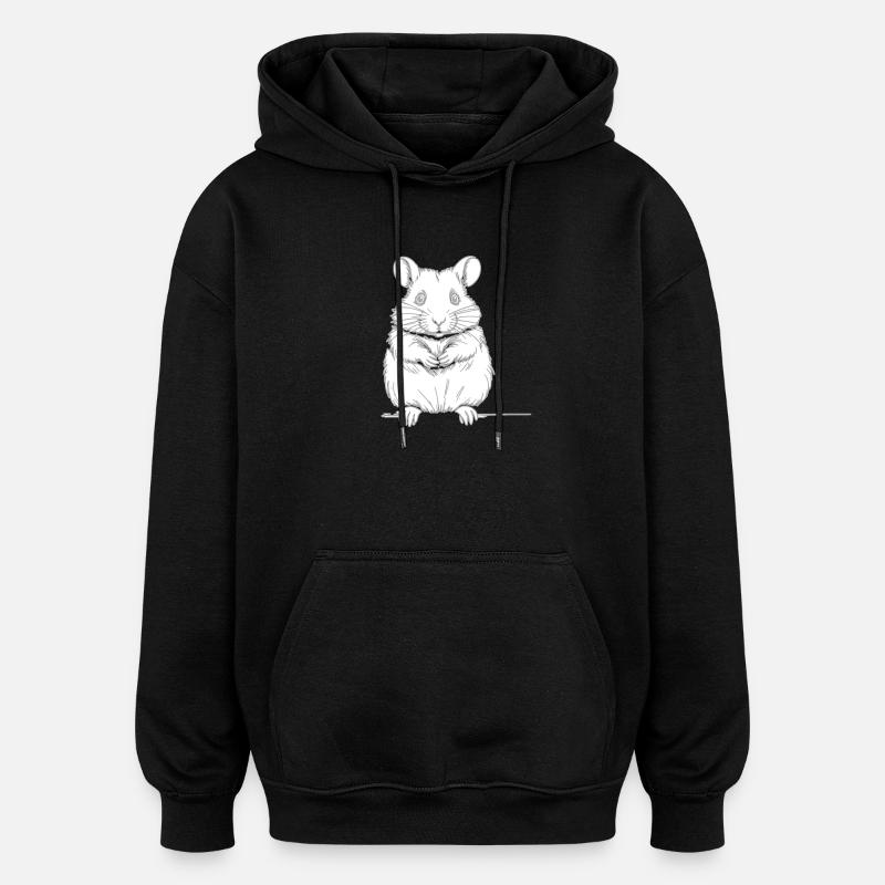 Hamster mignon - Sweat à capuche oversize unisexe - noir