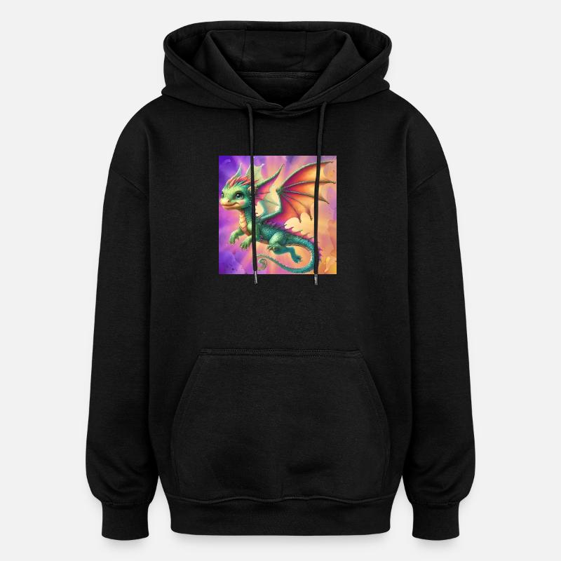dragon - Oversized Unisex Hoodie - black