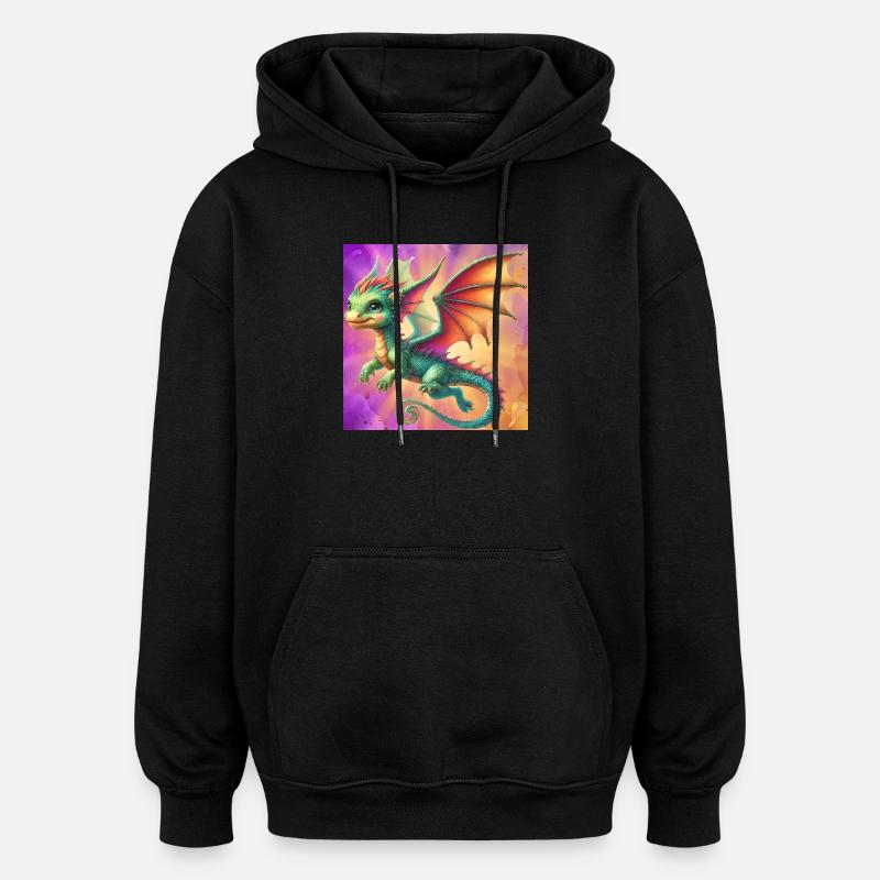 Drache - Oversized Unisex Hoodie - Schwarz