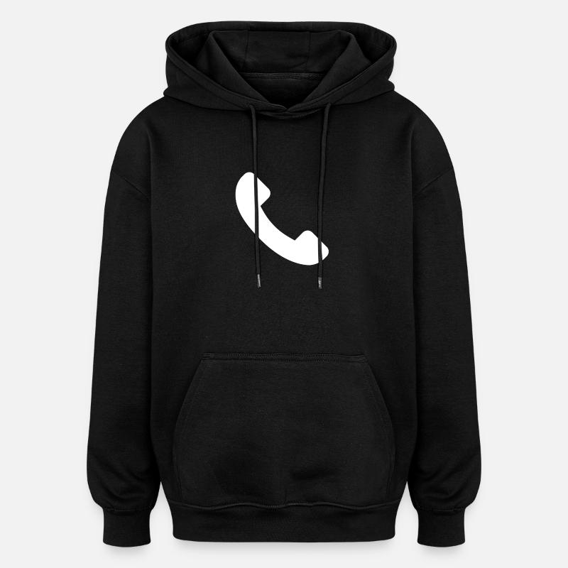 Telefon - Oversized Unisex Hoodie - Schwarz