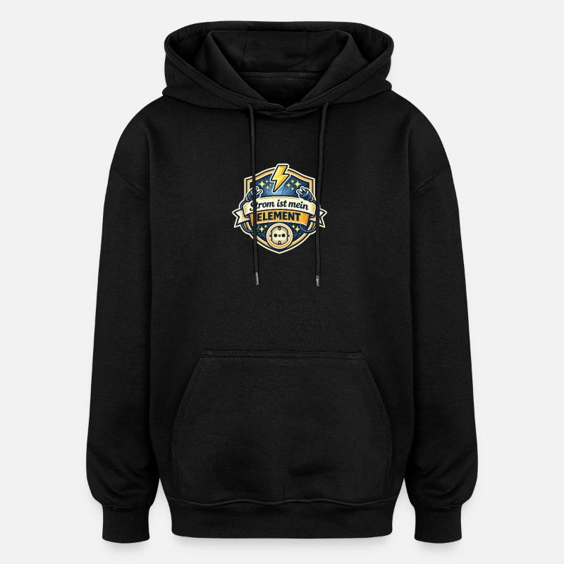 Strom ist mein Element - Oversized Unisex Hoodie - Schwarz