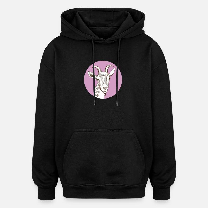 Ziege - Oversized Unisex Hoodie - Schwarz