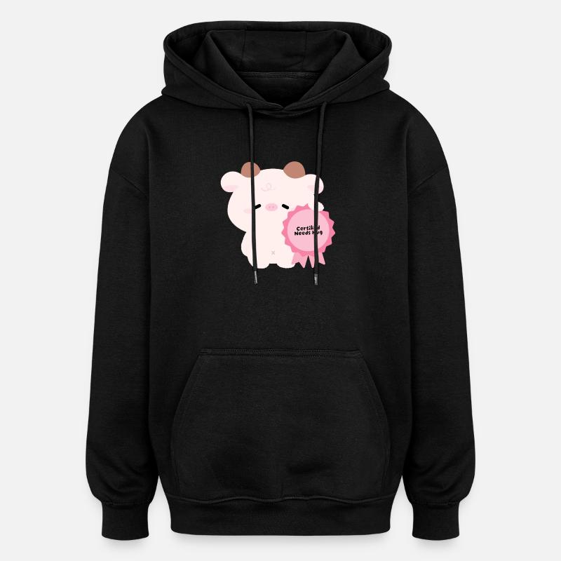 Certified Needs Câline Cow - Sweat à capuche oversize unisexe - noir