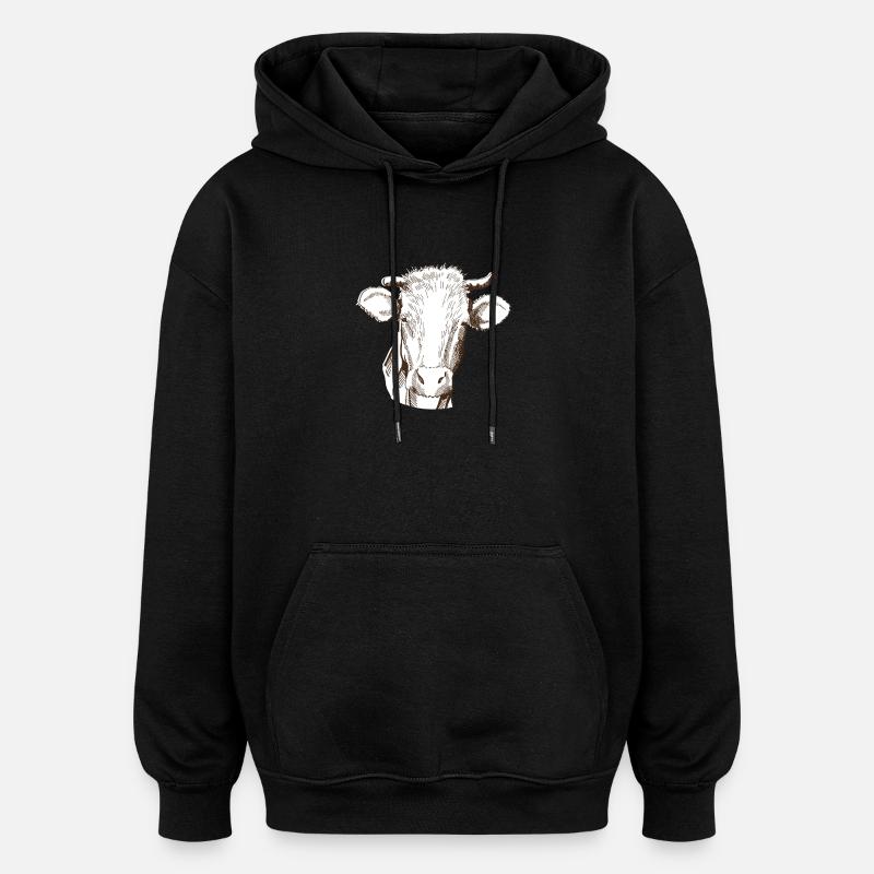 Vache - Sweat à capuche oversize unisexe - noir