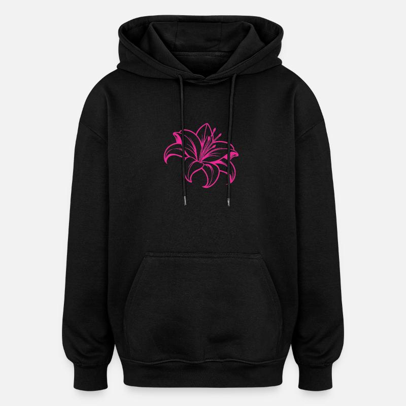Lilienblüte - Oversized Unisex Hoodie - Schwarz