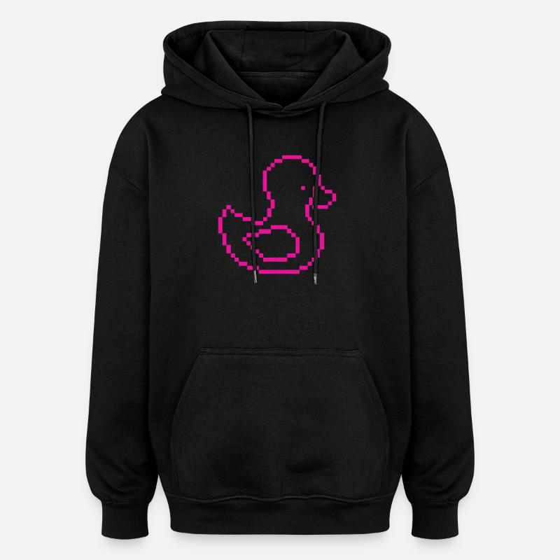 Pixelente Pink Muster - Oversized Unisex Hoodie - Schwarz