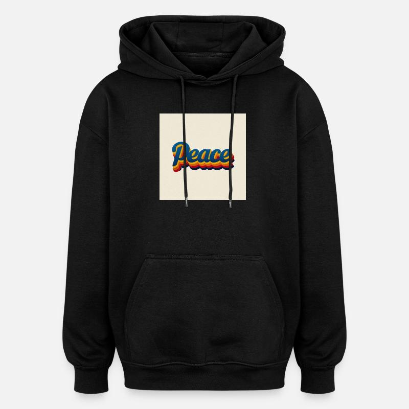 70er Peace Design - Oversized Unisex Hoodie - Schwarz