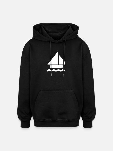 Voile - Sweat à capuche oversize unisexe - noir