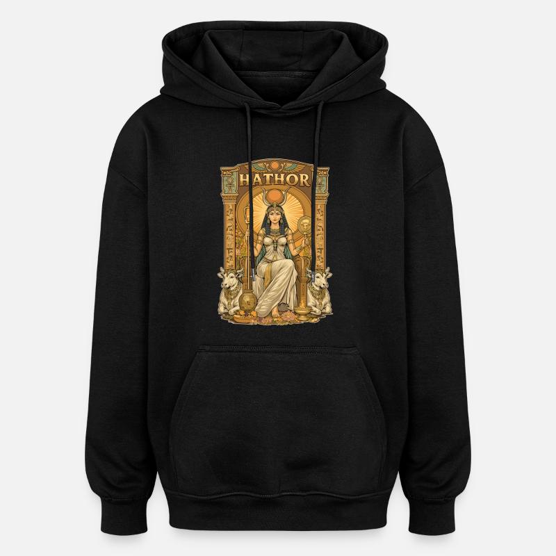Thron von HATHOR - Oversized Unisex Hoodie - Schwarz