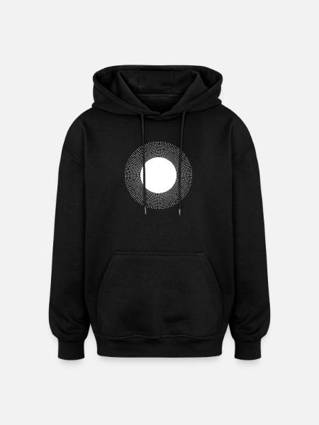 Circular Dot Burst Radiance - Oversized Unisex Hoodie - black
