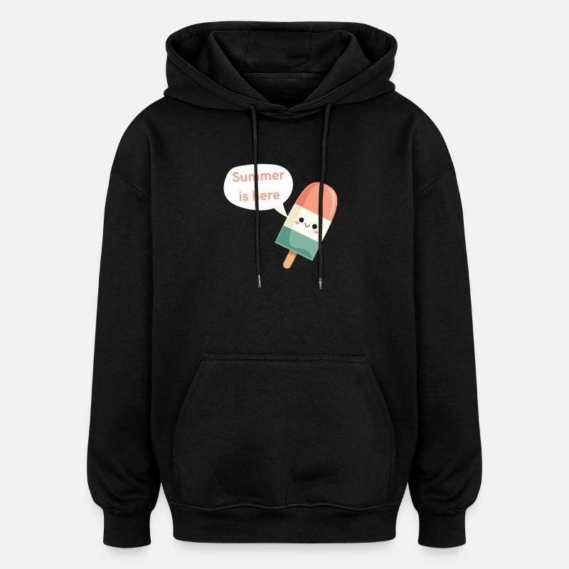 L’été est là - Sweat à capuche oversize unisexe - noir