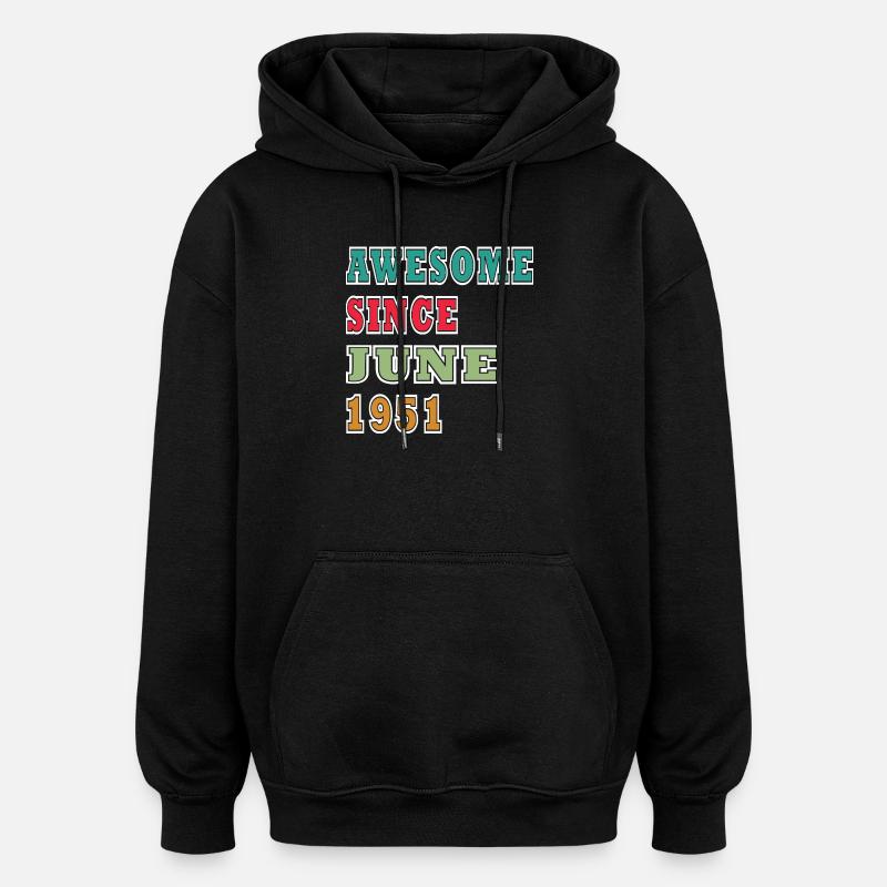 Retro 1951 Juni Layout - Oversized Unisex Hoodie - Schwarz