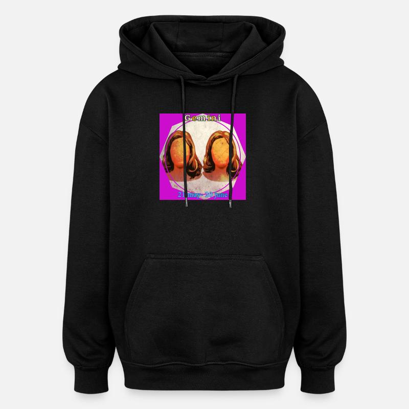 Jumeaux - Sweat à capuche oversize unisexe - noir